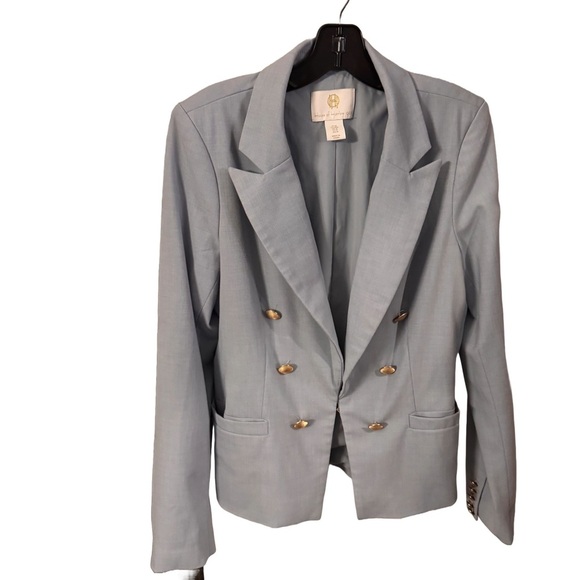 House of Harlow 1960 X Revolve Women’s Powder Blue Blazer Jacket Sz Medium - Picture 2 of 11